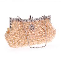 New Diagonal Pearl Belt Diamond Fashion Dinner Bag Handbag Beaded Embroidered Handbag main image 6
