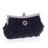 New Diagonal Pearl Belt Diamond Fashion Dinner Bag Handbag Beaded Embroidered Handbag main image 4