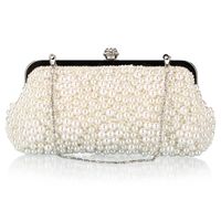 Classique Simple De Mode En Europe Et En Amérique Perle Sac De Femmes Sac Bandoulière Artisanat Petit Sac Carré Avec Diamant Dîner Sac En Gros 6724a main image 2