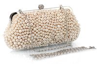 Fashion Pearl Bag Polyester Beaded Bags Crossbody Small Square Bag With Diamond Dinner Bag main image 4