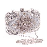 Popular Casual Women's Hand-held Evening Bag High-end Studded Beaded Embroidered Bag sku image 1