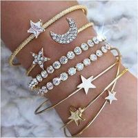 Four-piece Bracelet With Diamond Star Moon Opening Bracelet main image 1