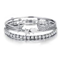 Four-piece Bracelet With Diamond Star Moon Opening Bracelet main image 3
