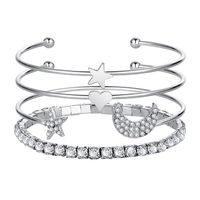 Four-piece Bracelet With Diamond Star Moon Opening Bracelet main image 4