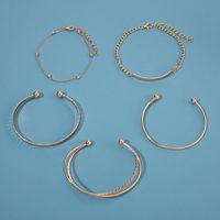 Personalized Retro Metal Water Wave Bracelet Bracelet Set 5 Piece Set Wholesales Fashion main image 6