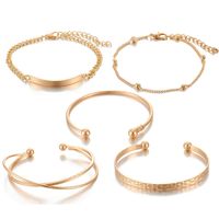 Personalized Retro Metal Water Wave Bracelet Bracelet Set 5 Piece Set Wholesales Fashion main image 3