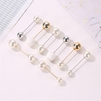 New Double-headed Pearl Word Pin Simple Anti-buffing Brooch Collar Brooch Fashion Wild Neckline Pin Shawl Buckle main image 3