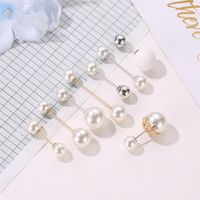 New Double-headed Pearl Word Pin Simple Anti-buffing Brooch Collar Brooch Fashion Wild Neckline Pin Shawl Buckle main image 1