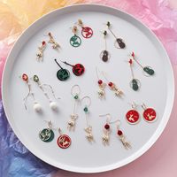 Fashion Christmas Earrings Christmas Gift Sweet Fawn Snowflake Hair Ball Earrings Women main image 3