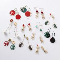 Fashion Christmas Earrings Christmas Gift Sweet Fawn Snowflake Hair Ball Earrings Women main image 5