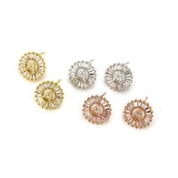 Twenty-six Letter Stud Earrings With Zircon Copper Micro Inlays In Rose Gold Plating Wholesales Fashion main image 5