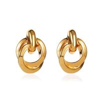 Textured Double Metal Winding Earrings Temperament Circle Knot Earrings Women main image 6