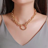 Creative Minimalist Circle Neck Choker Personality Exaggerated Punk Metal Necklace Wholesales Fashion main image 2