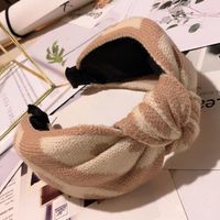 Winter New Korean Simple Headband Wool Small Fragrance Wind Wide-knotted Headband Women's Hair Accessory main image 6