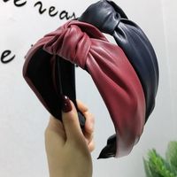 New Pu High-end Headband Korean Style Knotted Wide Edge Fashion Hair Accessories Hairpin main image 1