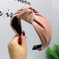 New Pu High-end Headband Korean Style Knotted Wide Edge Fashion Hair Accessories Hairpin main image 4