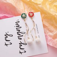Fashion Christmas Earrings Christmas Gift Sweet Fawn Snowflake Hair Ball Earrings Women sku image 6