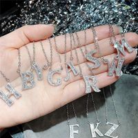 Last Name Alphabet Pendant 26 English Letters Az Adjustable Necklace Women sku image 2