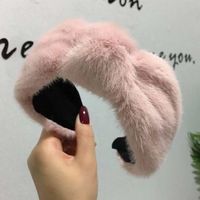 Fashionable Knotted Hair Accessories Solid Color Lambs Wool New Headband sku image 1