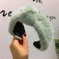 Fashionable Knotted Hair Accessories Solid Color Lambs Wool New Headband sku image 4