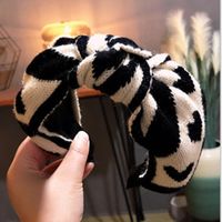 Winter New Korean Simple Headband Wool Small Fragrance Wind Wide-knotted Headband Women's Hair Accessory sku image 1