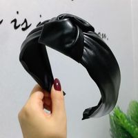 New Pu High-end Headband Korean Style Knotted Wide Edge Fashion Hair Accessories Hairpin sku image 1