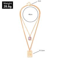 Jewelry New Fashion Chinese Dragon Necklace Square Purple Diamond Double Necklace Wholesale main image 6