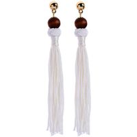 Long Wooden Beads Tassel Earrings Women&#39;s Earrings Wholesale main image 3