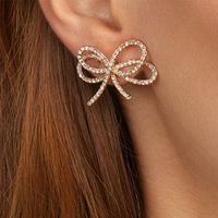 Aretes Para Mujer De Aleación De Diamantes Con Lazo main image 1