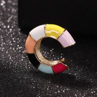 Alloy Oil Drop Earrings Fashion Stitching Color Ear Clip main image 5