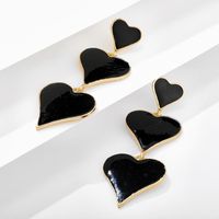 Exaggerated Personality Dripping Three-layer Peach Heart Love Long Earrings main image 4