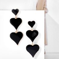 Exaggerated Personality Dripping Three-layer Peach Heart Love Long Earrings main image 5