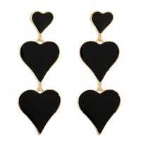 Exaggerated Personality Dripping Three-layer Peach Heart Love Long Earrings main image 6