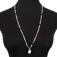 Hot Items Women's Boho Colorful Rice Beads Necklace Shell Necklace Women sku image 1