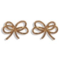 Alloy Diamond Bow Earrings sku image 3