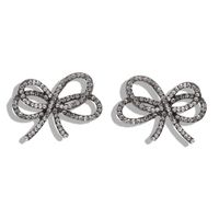 Alloy Diamond Bow Earrings sku image 5
