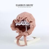 Baby Half Court Princess Hat Curled Autumn And Winter Cotton 0-6 Year Old Girl Knitted Hat main image 1