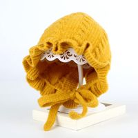 Baby Half Court Princess Hat Curled Autumn And Winter Cotton 0-6 Year Old Girl Knitted Hat main image 3