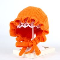 Baby Half Court Princess Hat Curled Autumn And Winter Cotton 0-6 Year Old Girl Knitted Hat main image 4