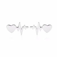 Best Selling Lightning Peach Heart Electrocardiogram Earring Necklace Set Current Earrings main image 4