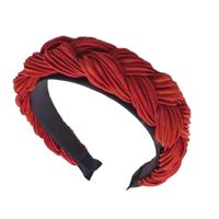 Explosion Style Hair Accessories Solid Color Pleated Fabric Twist Braids Wide-band Hair Hoop main image 6