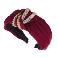 Headband Wide Side Knotted Knotted Super Flash Zircon Double Chain Korean Version main image 6