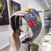 Korean Version Of The Stripe Hit Color Mesh Yarn Hook Cross Thin Edge Hair Hoop Headband Ladies main image 1