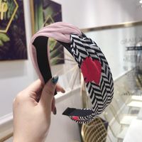 Korean Version Of The Stripe Hit Color Mesh Yarn Hook Cross Thin Edge Hair Hoop Headband Ladies main image 5