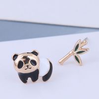 Boucles D&#39;oreilles Asymétriques En Bambou De Mode En Argent 925 Ol Panda Nhsc186647 main image 2