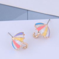 925 Silver Needle Delicate Korean Fashion Sweet Ol Umbrella Earrings main image 3