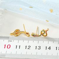 Vintage Fashion Glamour Mini Colored Zircon Snake Ear Studs main image 6