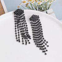 52991 Tempérament Super Brillant Strass Long Gland Chaîne Boucles D'oreilles Pour Les Femmes Nouveau Tout-match Exagéré Boucles D'oreilles Et Boucles D'oreilles main image 4