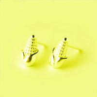 Koreanische Version Von Einfachen Und Niedlichen Kleinen Mais Ohrringe Umweltschutz Galvanik Gold Und Silber Rosen Blumen Ohrringe Damen Kunst Ohrringe Großhandel main image 6
