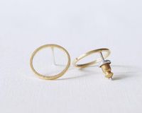 Hot Fashion Simple Circle Ring Earrings Alloy Plated Round Small Ear Pin main image 3